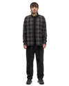 High Twisted Washer Cotton Serge Wide Tapered Pants Black