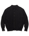 Knit Polo Cardigan Black