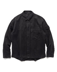 Ghost Piece Cupro Raso Comfort Fit Overshirt Black