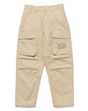 Weatherproof Cotton Canvas Ghost Piece Loose Fit Cargo Pants Beige