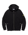 'Old' Treatment Hooded Full Zipper Sweatshirt Black