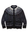 Jacquard Knit Cardigan Black