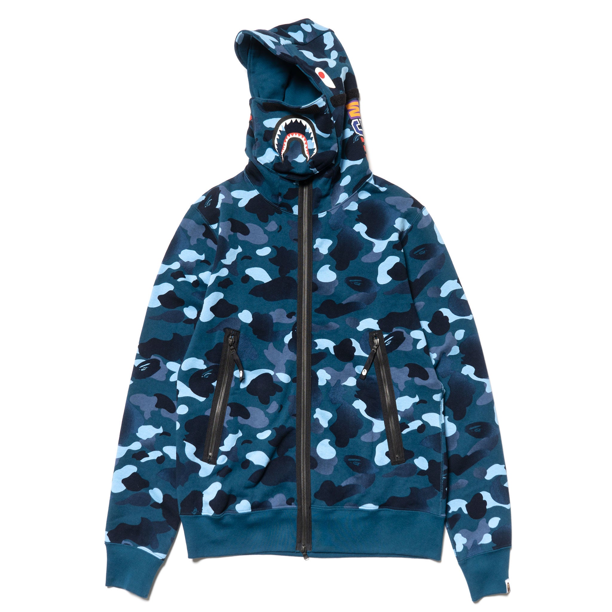 blue camo zip hoodie