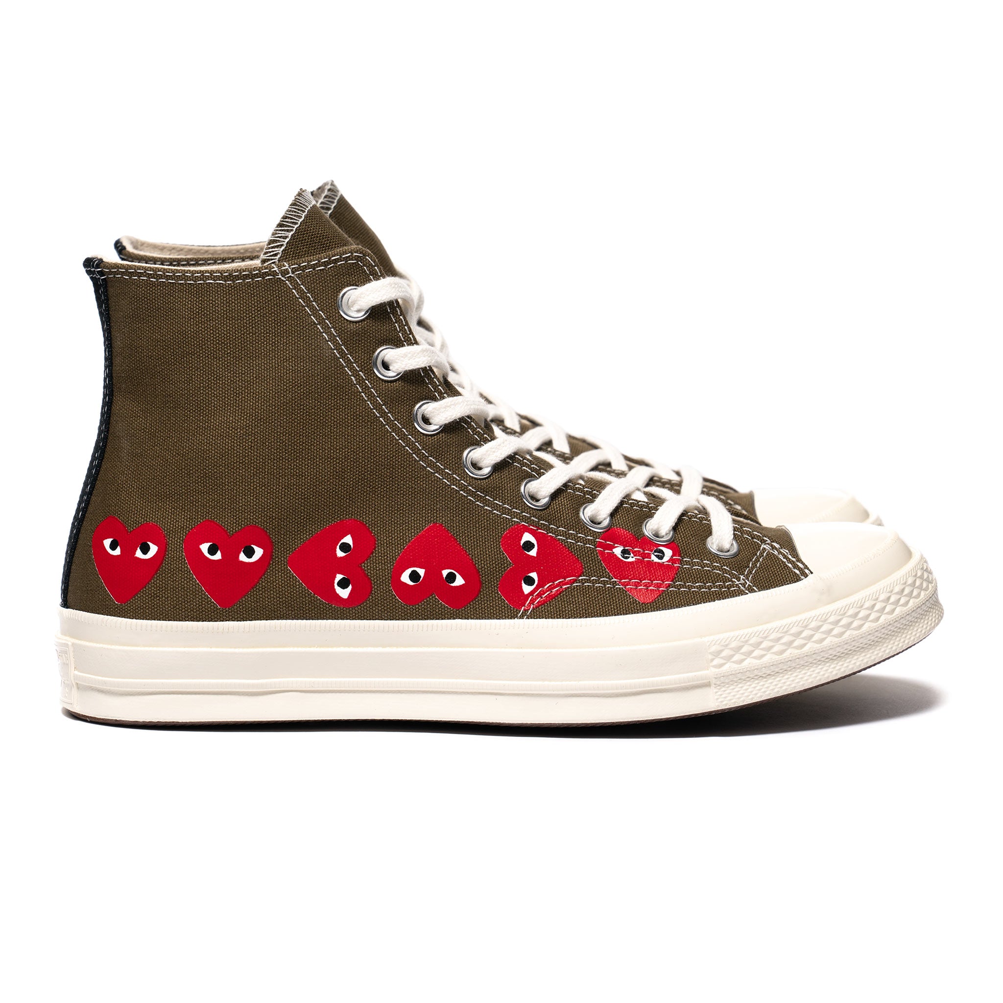 cdg converse high top multi heart