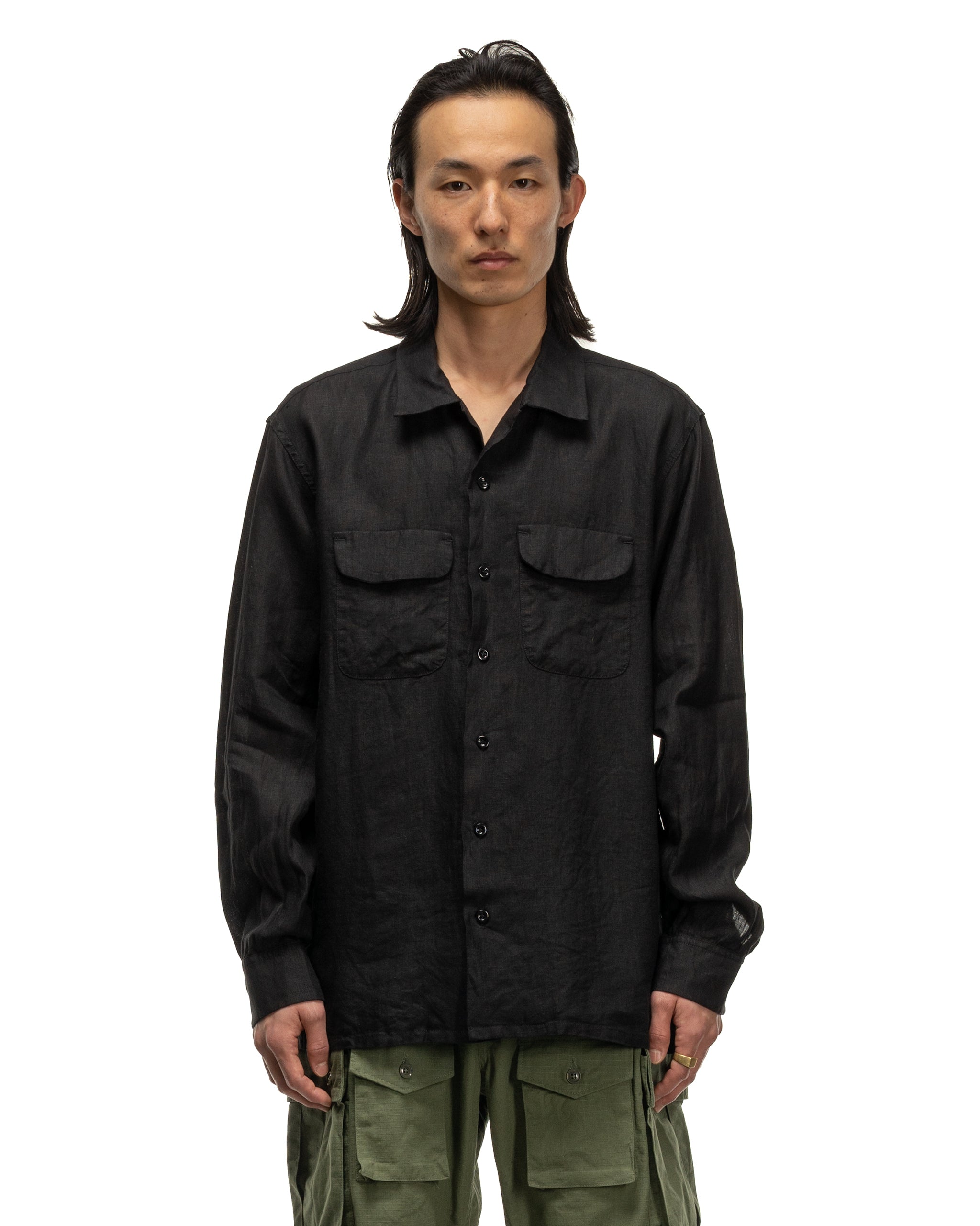 Classic Shirt Handkerchief Linen Black