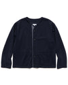 Knit Cardigan Diamond Poly Knit Dark Navy