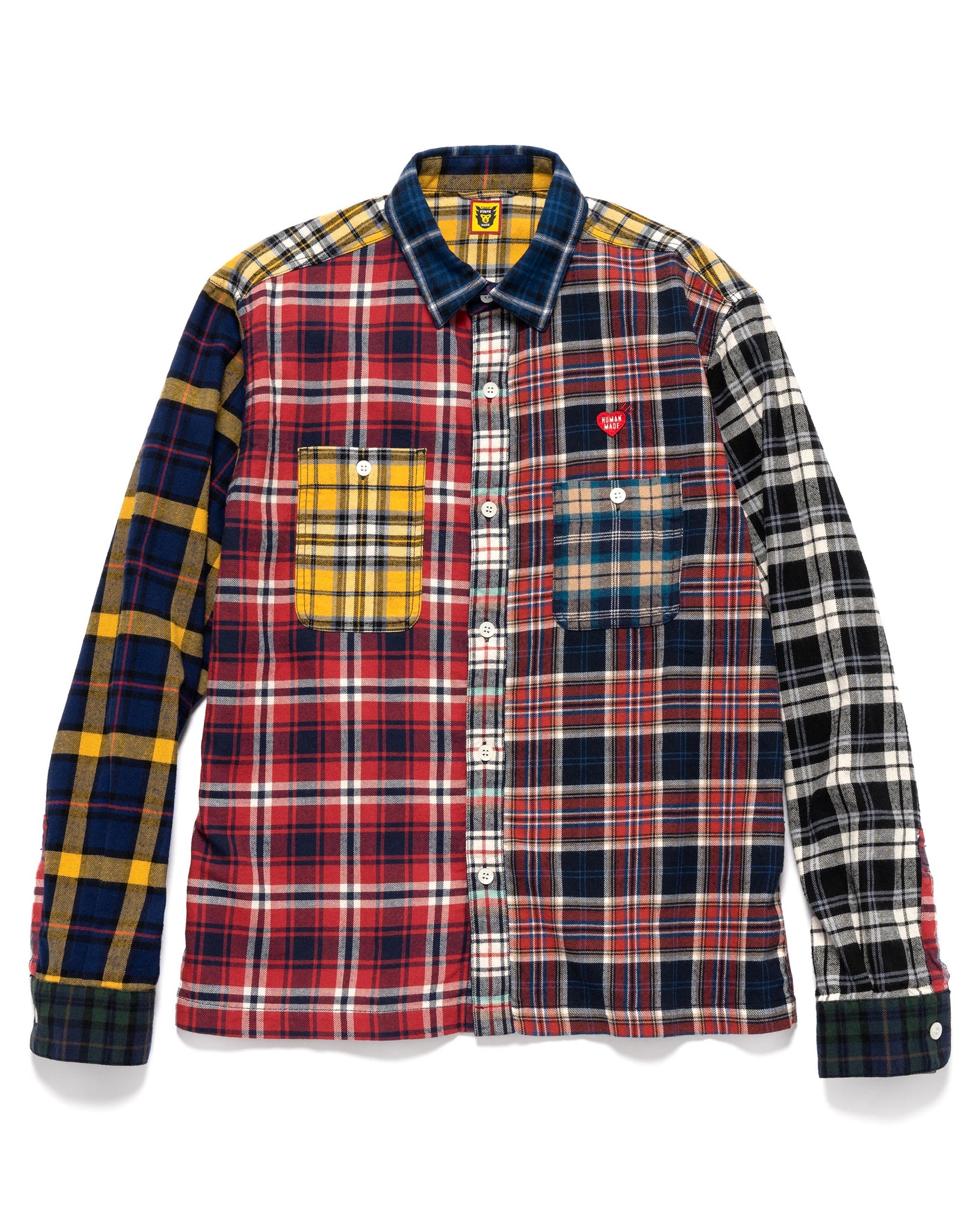 HUMAN MADE  CRAZY CHECK L/S SHIRT  RED100%COTTONCOLOR