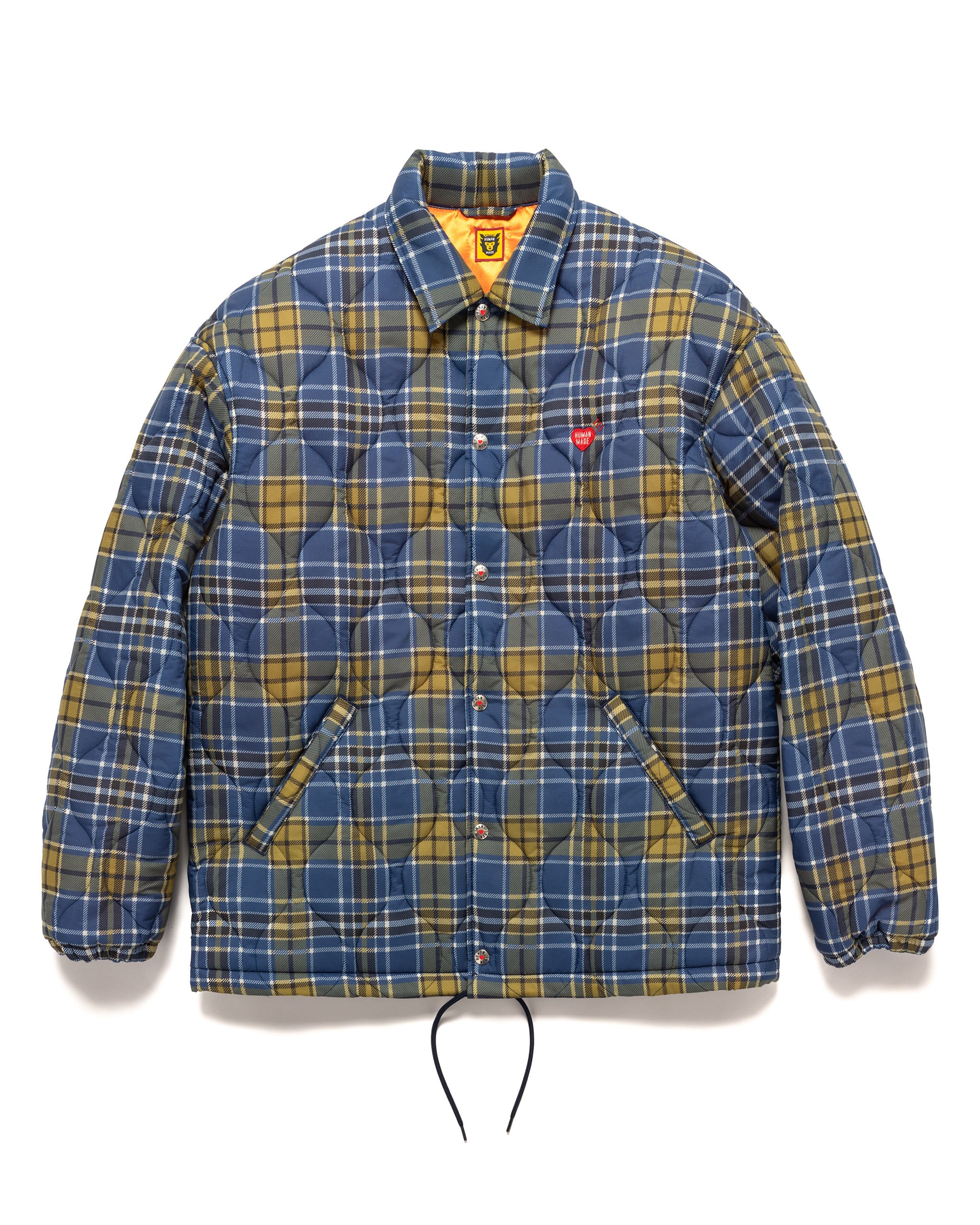 Quilted Check Coach Jacket Blue | HAVEN