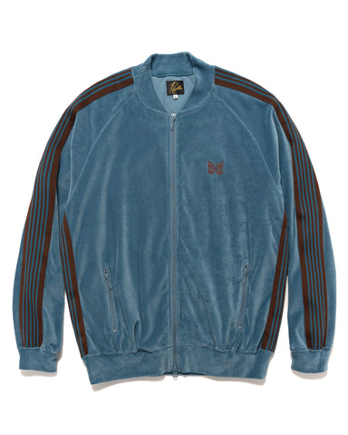 R.C. Track Jacket - C/PE Velour Blue Gray | HAVEN