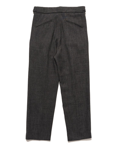 Tucked Side Tab Trouser - Poly Chambray Charcoal | HAVEN