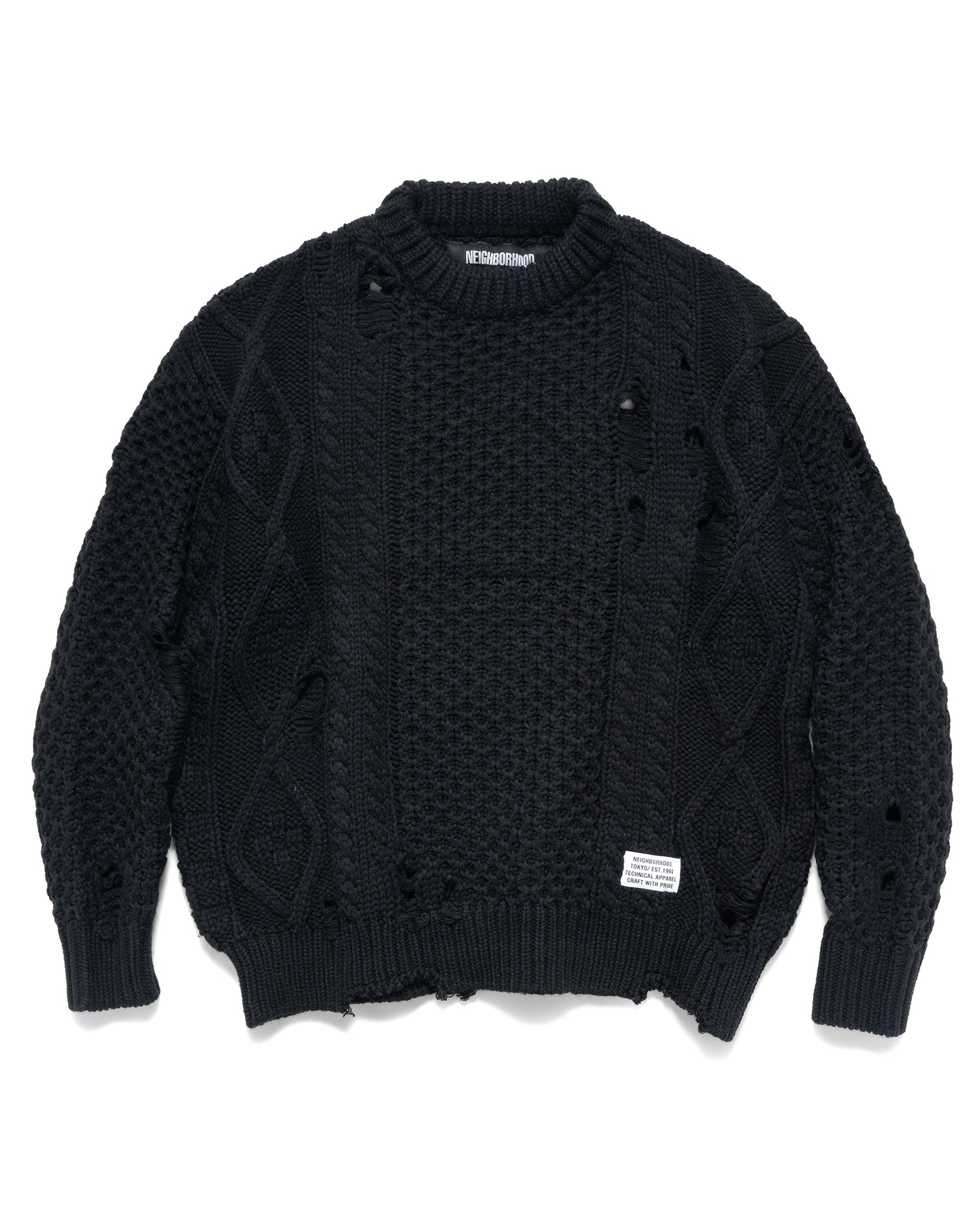 22AW NEIGHBORHOOD SAVAGE CABLE SWEATER-