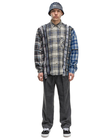 Flannel Shirt -> 7 Cuts Zipped Wide Shirt | HAVEN