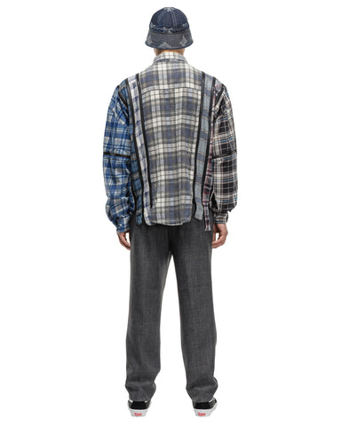 Flannel Shirt -> 7 Cuts Zipped Wide Shirt | HAVEN