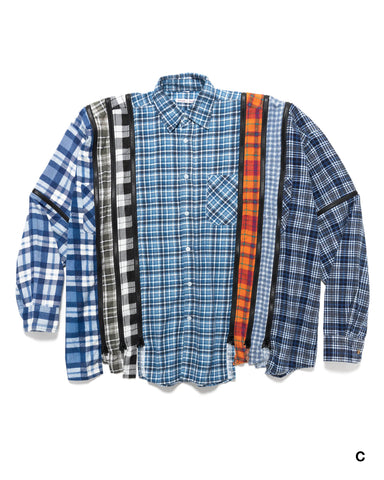 Flannel Shirt -> 7 Cuts Zipped Wide Shirt | HAVEN