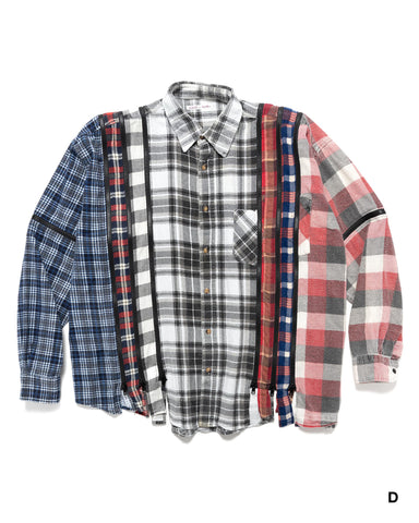 Flannel Shirt -> 7 Cuts Zipped Wide Shirt | HAVEN