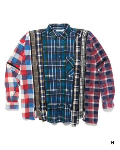 Flannel Shirt -> 7 Cuts Zipped Wide Shirt | HAVEN