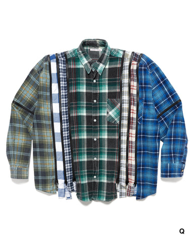 Flannel Shirt -> 7 Cuts Zipped Wide Shirt | HAVEN