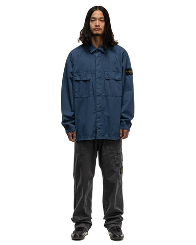 Old Effect' Brushed Cotton BD Shirt Jacket Dark Blue | HAVEN