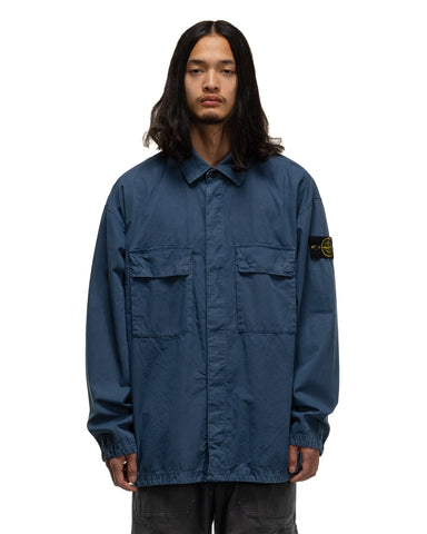 Old Effect' Brushed Cotton BD Shirt Jacket Dark Blue | HAVEN