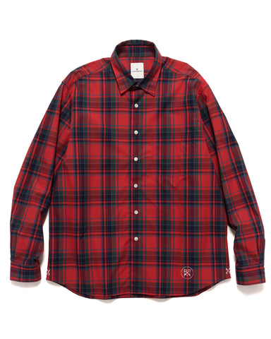 Check Yoke Print Regular Collar Shirt Red | HAVEN