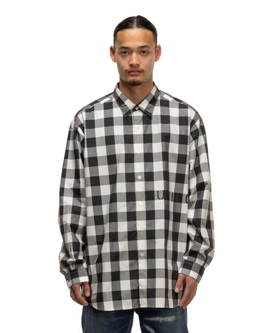 Logo Regular Collar Baggy Shirt Black | HAVEN