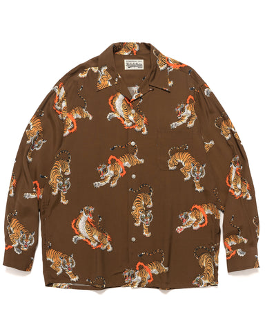 Tim Lehi / Hawaiian L/S Shirt Brown | HAVEN