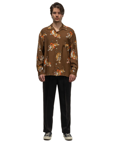 Tim Lehi / Hawaiian L/S Shirt Brown | HAVEN