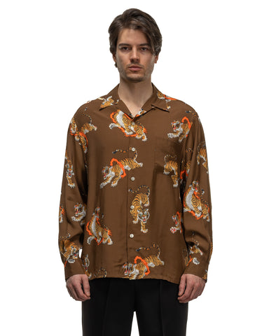 Tim Lehi / Hawaiian L/S Shirt Brown | HAVEN