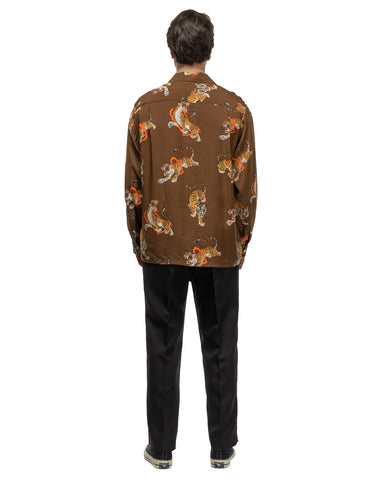 Tim Lehi / Hawaiian L/S Shirt Brown | HAVEN