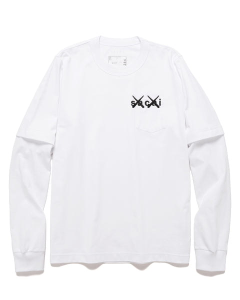 sacai x KAWS Embroidery T-Shirt 白 サイズ3WHITEサイズ