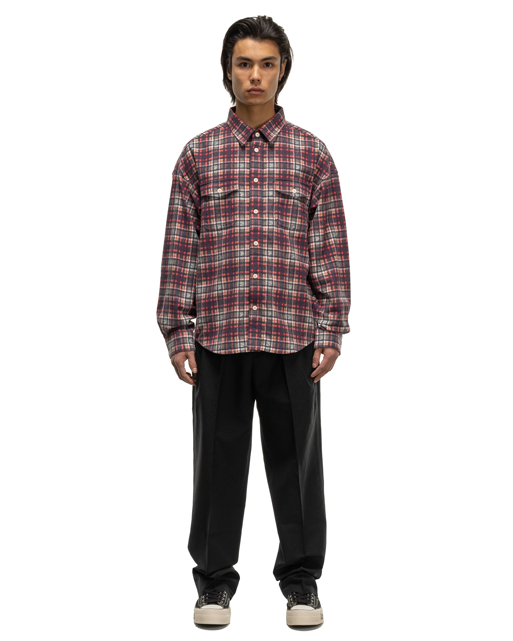 Pioneer Khadi Check L/S Red | HAVEN