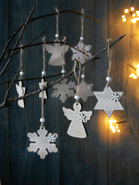 Wooden Snowflake Tree Decoration – Clem & Co