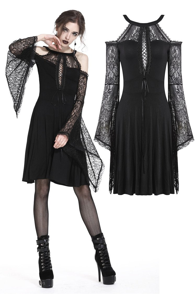 Gothic slit bust lace sleeve knitted dress DW227 – DARK IN LOVE