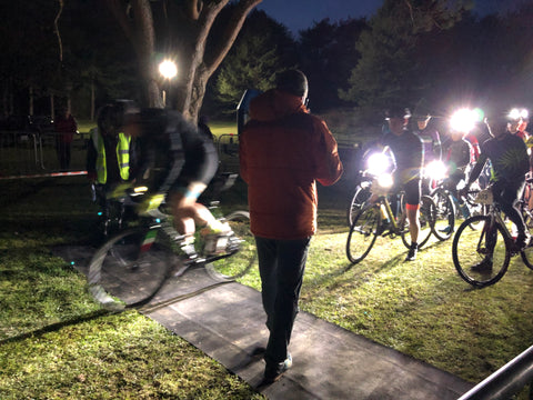 Start of the Rotor Battle in the Dark bike race, Pembrey