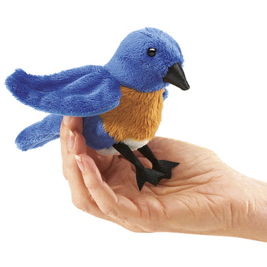 Mini marioneta de pájaro azul