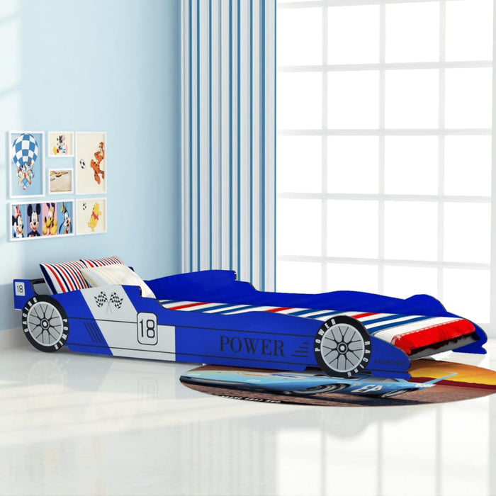 VXL forma de coche de carreras para niños azul 90x200 —