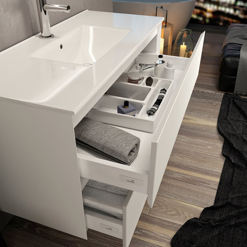 Mueble de baño con lavabo OPTIMUS sobre encimera de SALGAR al