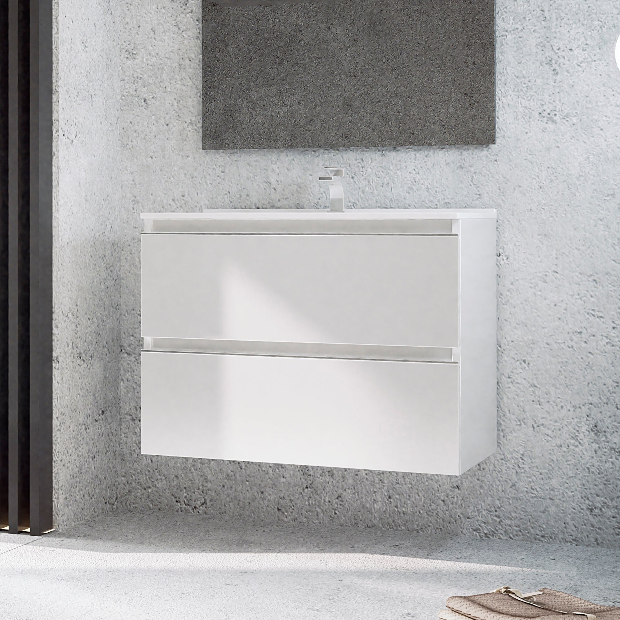 BATHME MADISON TOP Mueble+Lavabo Blanco Brillo