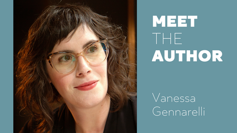 Author Vanessa Gennarelli, a white woman with brown hair,wearing glasses and smiling.