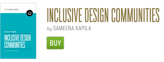 Inclusive Design Communities book cover next to a green BUY button.