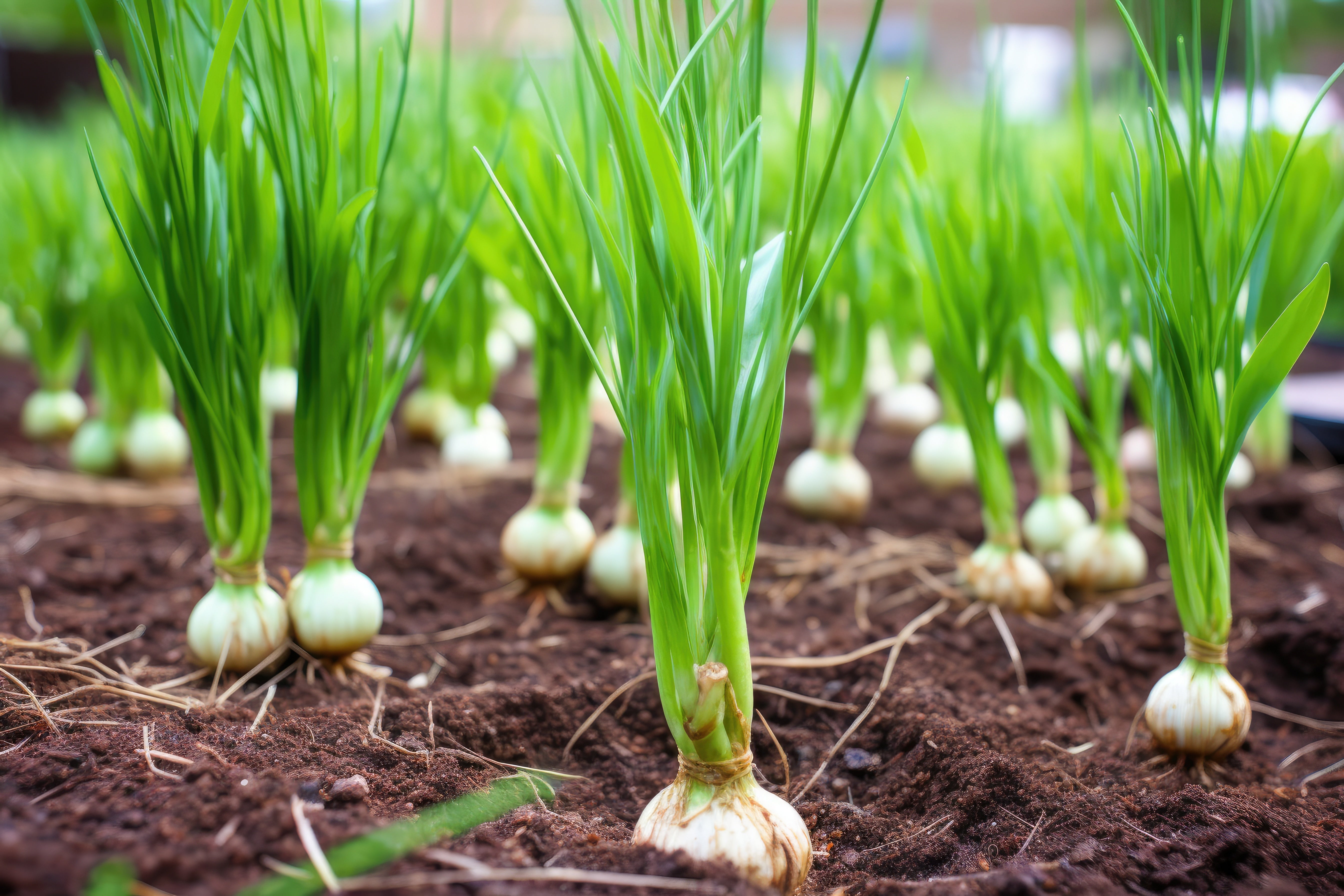 garlic in garden