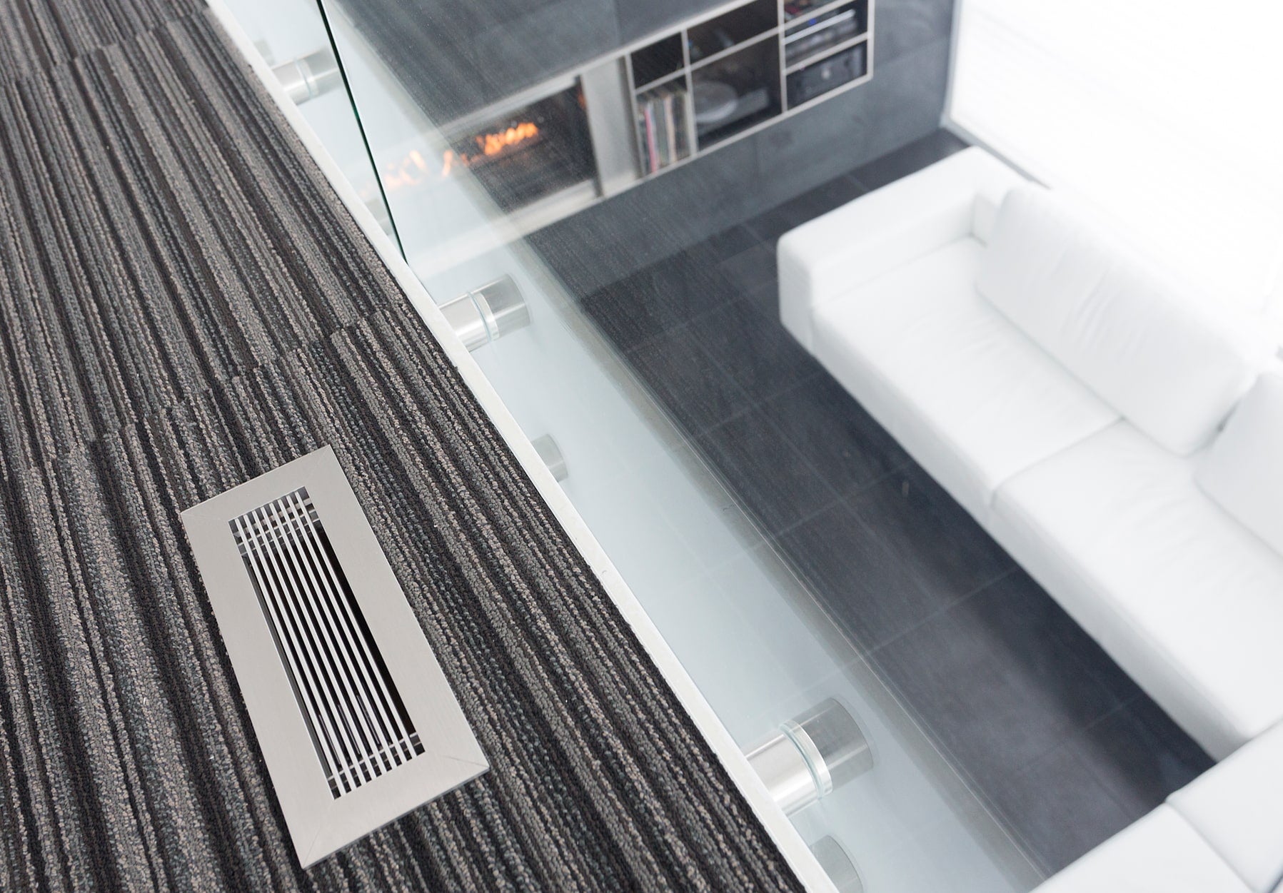 floor vent cover brushed chrome vent cover on striped carpet by kul grilles