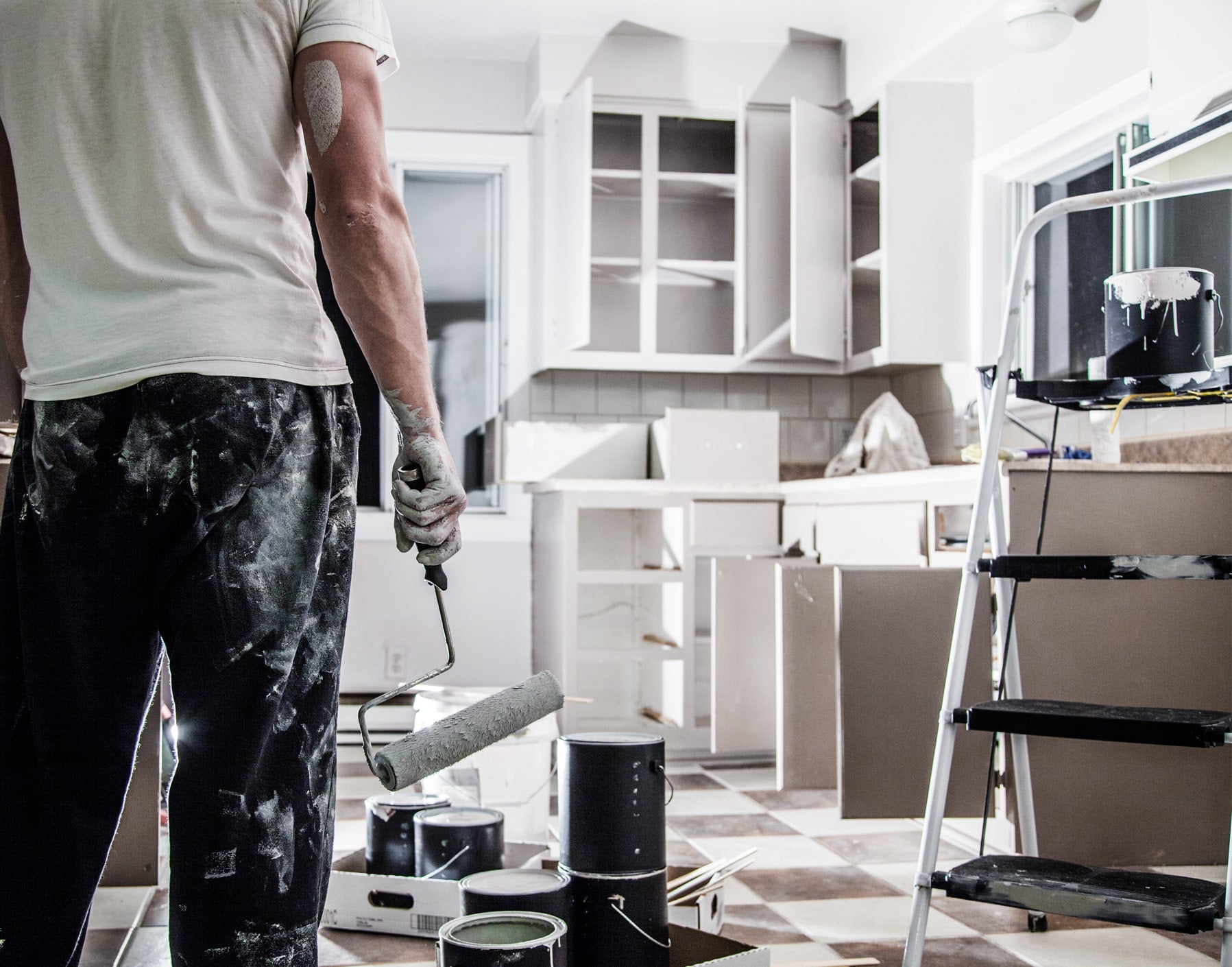 home renovations painting kitchen cupboards white