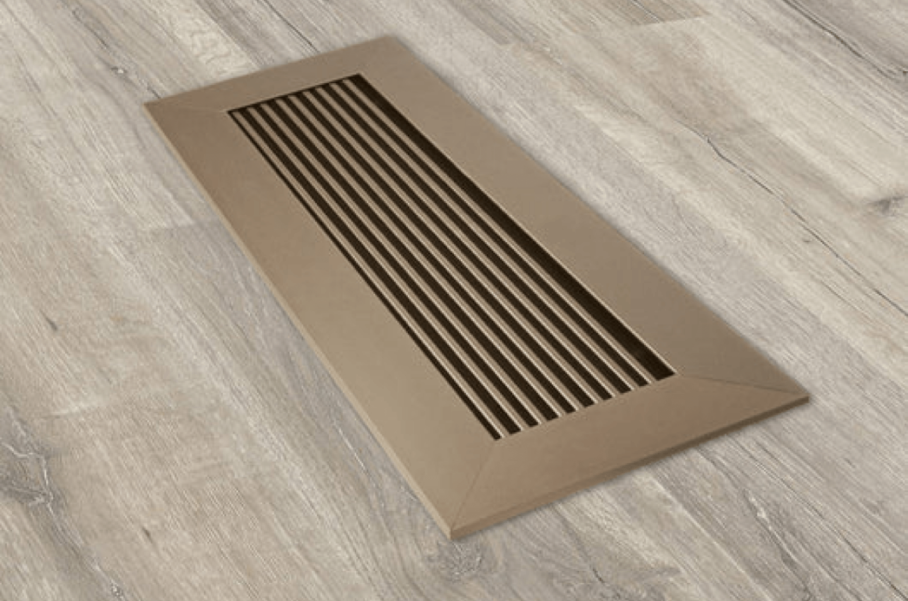 kul grilles anodized bronze vent cover on hardwood floor