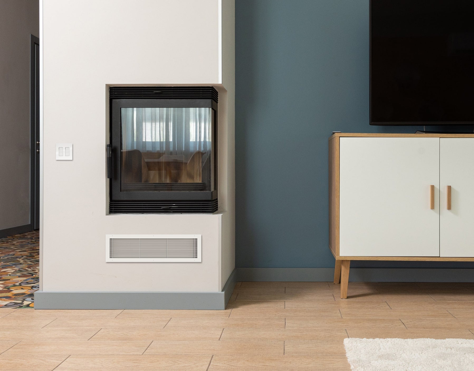 kul grilles glacier frost vent cover and switch plate in modern space