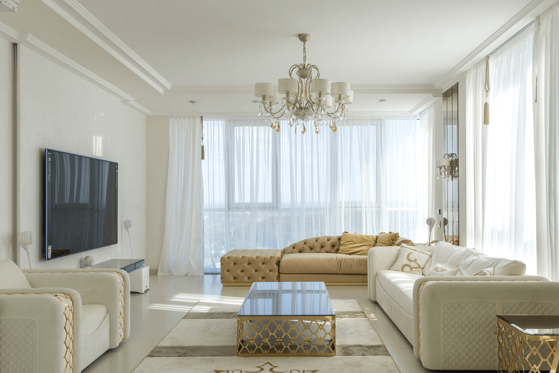 luxury living room neutral palette