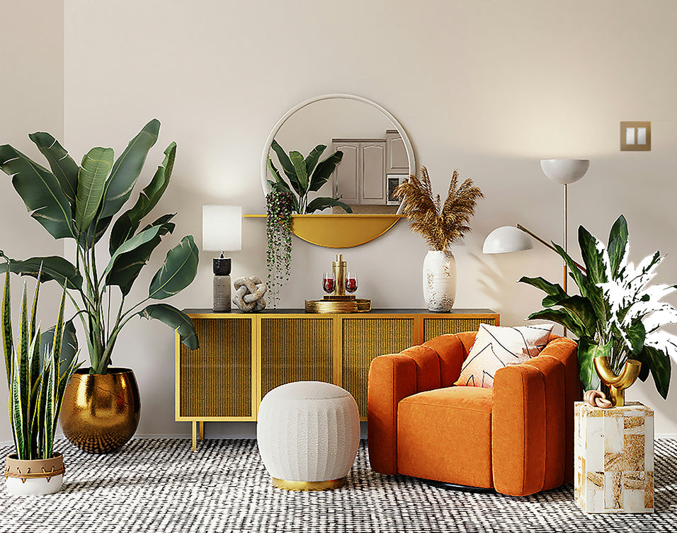 mid century modern burnt orange furniture design