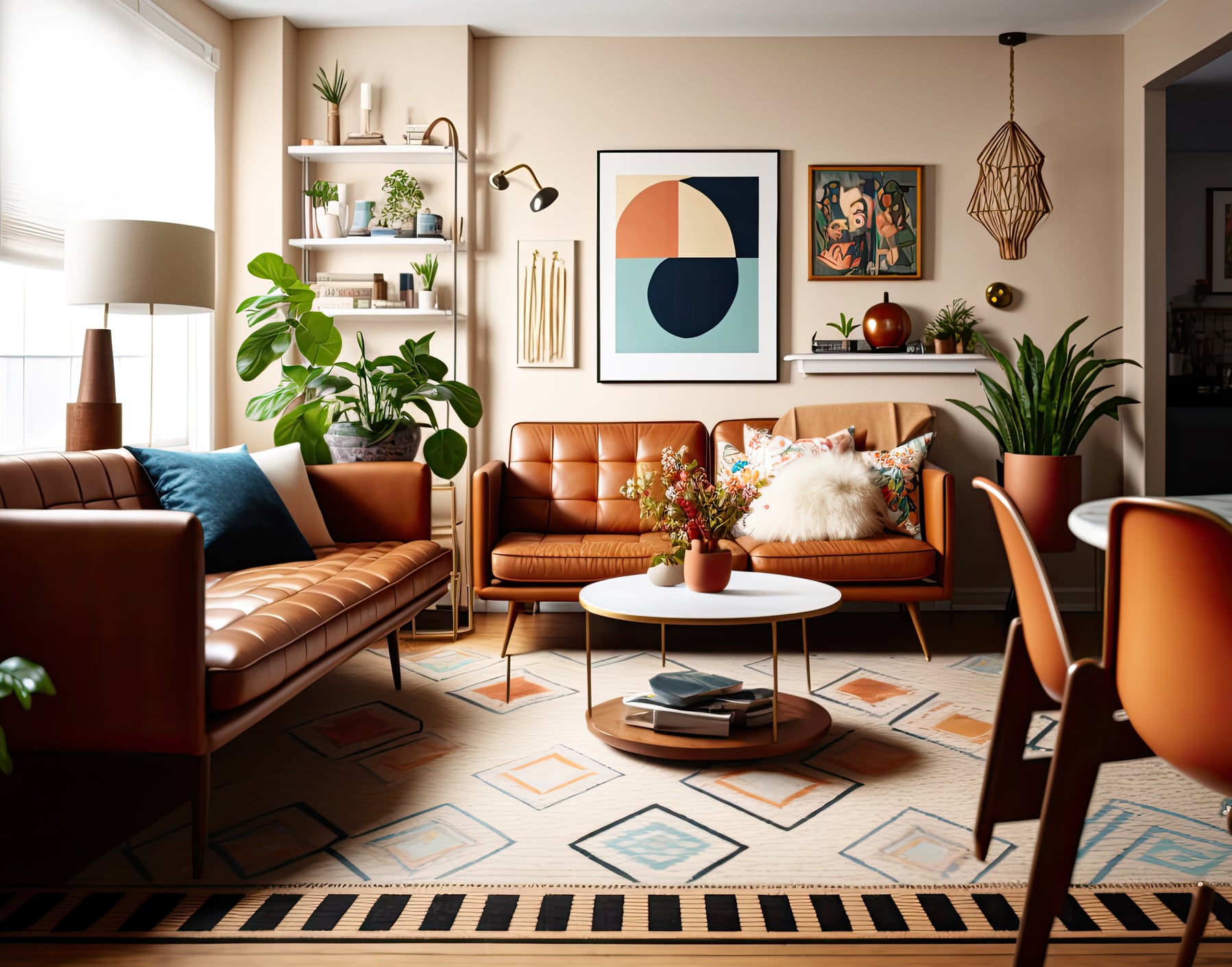 modern maximalist living room