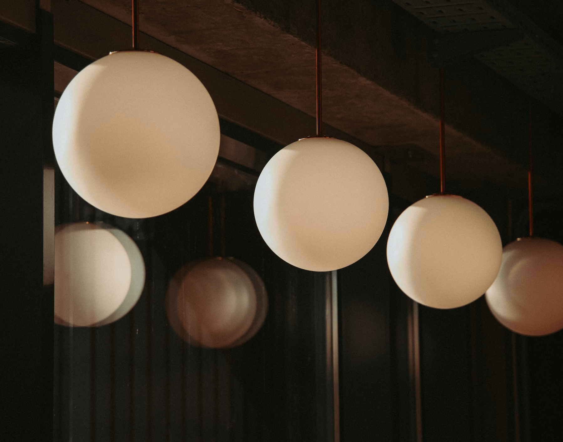 Round white pendant lights