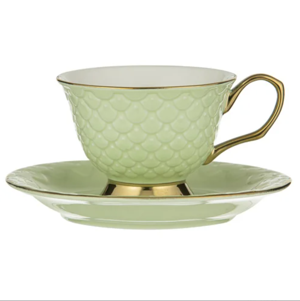 Ashdene Ripple 'Pistachio' Cup & Saucer